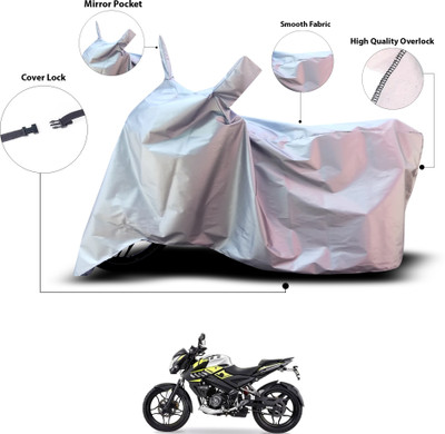 GOSHIV-car and bike accessories Waterproof Two Wheeler Cover for Bajaj(Pulsar 160 NS DTS-i, Silver)