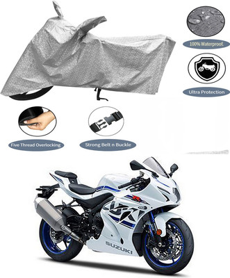 AutoGalaxy Waterproof Two Wheeler Cover for Suzuki(GSX R1000, Silver)