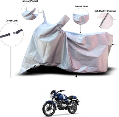 GOSHIV-car and bike accessories Two Wheeler Cover for Bajaj(V15, Silver)