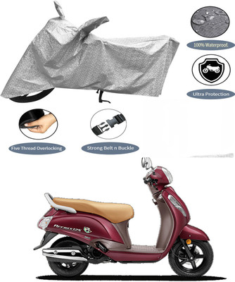 AutoGalaxy Waterproof Two Wheeler Cover for Suzuki(Access 125, Silver)