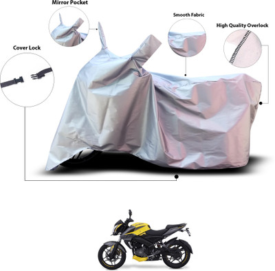 GOSHIV-car and bike accessories Waterproof Two Wheeler Cover for Bajaj(Pulsar NS 200, Silver)