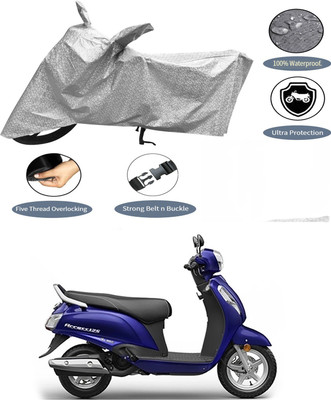 AutoGalaxy Waterproof Two Wheeler Cover for Suzuki(New Access 125, Silver)