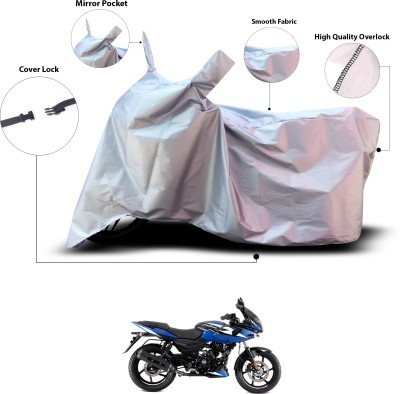 GOSHIV-car and bike accessories Waterproof Two Wheeler Cover for Bajaj(Silver)