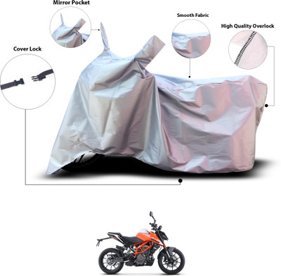 GOSHIV-car and bike accessories Waterproof Two Wheeler Cover for KTM(125 Duke, Silver)
