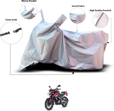 GOSHIV-car and bike accessories Waterproof Two Wheeler Cover for Bajaj(Pulsar 200 NS DTS-i, Silver)
