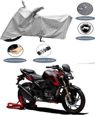 AutoGalaxy Waterproof Two Wheeler Cover for TVS(Apache, Silver)