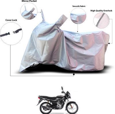 GOSHIV-car and bike accessories Waterproof Two Wheeler Cover for Bajaj(Silver)