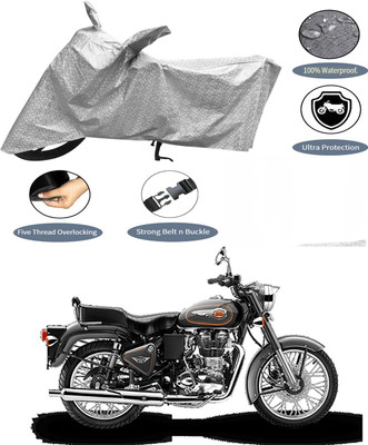 AutoGalaxy Waterproof Two Wheeler Cover for Royal Enfield(Classic 500, Silver)