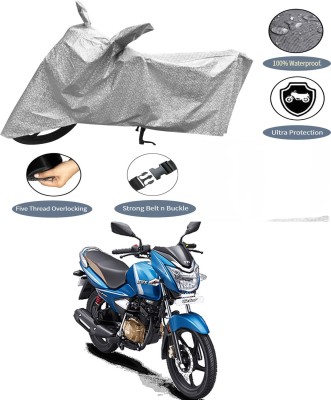 AutoGalaxy Waterproof Two Wheeler Cover for TVS(Victor New, Silver)