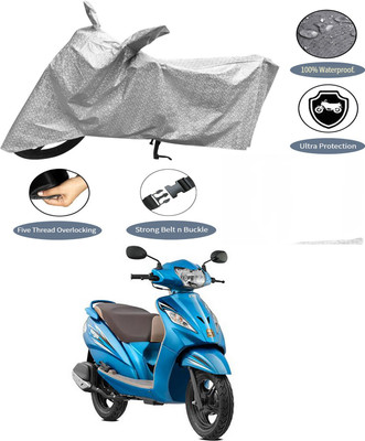 AutoGalaxy Waterproof Two Wheeler Cover for TVS(Wego, Silver)