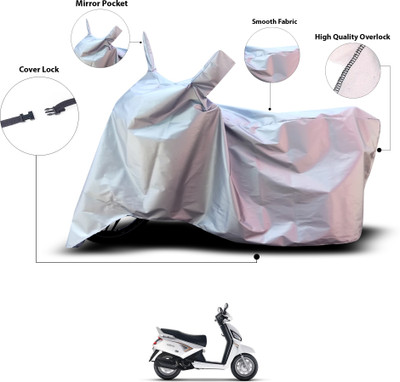 GOSHIV-car and bike accessories Waterproof Two Wheeler Cover for Mahindra(Gusto 125, Silver)