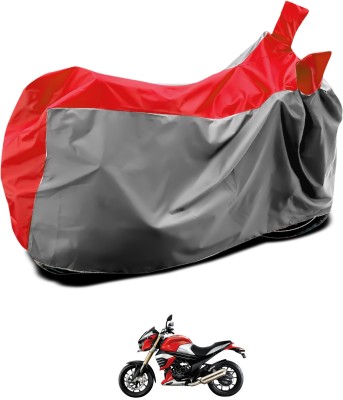 GOSHIV-car and bike accessories Waterproof Two Wheeler Cover for Mahindra(MOJO XT 300, Grey, Blue)