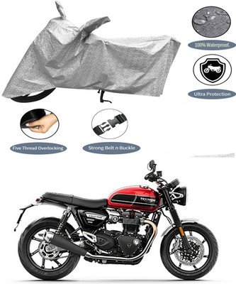 AutoGalaxy Waterproof Two Wheeler Cover for Triumph(Speed Twin, Silver)