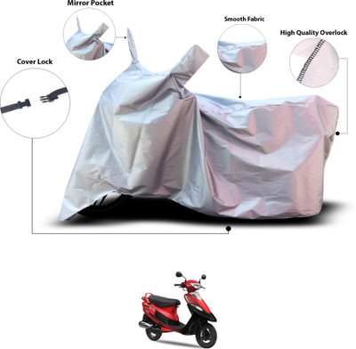 GOSHIV-car and bike accessories Two Wheeler Cover for TVS(Scooty Pep+, Silver)