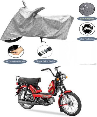 AutoGalaxy Waterproof Two Wheeler Cover for TVS(Heavy Duty Super XL, Silver)