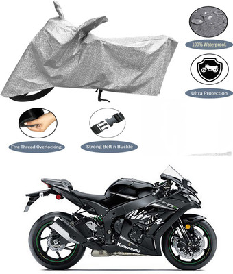 AutoGalaxy Waterproof Two Wheeler Cover for Kawasaki(Ninja ZX-10R, Silver)