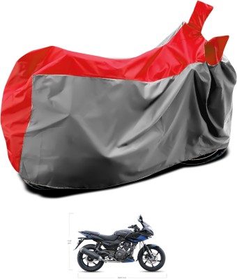 GOSHIV-car and bike accessories Two Wheeler Cover for Bajaj(Pulsar 220F, Grey, Red)