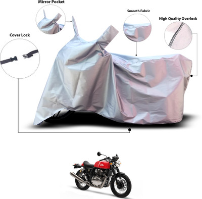 GOSHIV-car and bike accessories Waterproof Two Wheeler Cover for Royal Enfield(Continental GT, Silver)