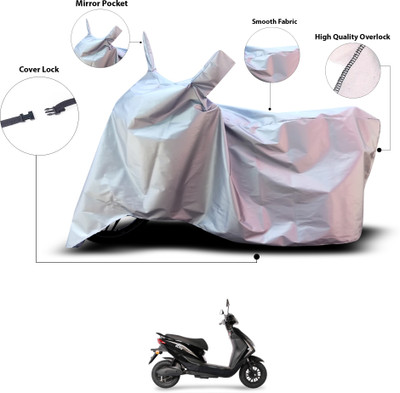 GOSHIV-car and bike accessories Waterproof Two Wheeler Cover for Ampere(E Lite, Silver)