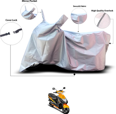 GOSHIV-car and bike accessories Waterproof Two Wheeler Cover for Ampere(Silver)