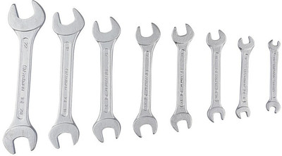 EASTMAN E-2001 Doe Jaw Spanner Set (Kit Roll Pack) Double Sided Open End Wrench(Pack of 12)