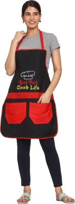 BHD Creations Cotton, Polyester Chef's Apron - Free Size(Black, Red, Single Piece)