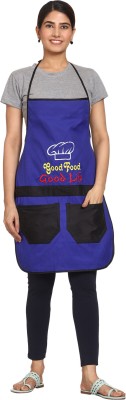 BHD Creations Cotton, Polyester Chef's Apron - Free Size(Blue, Black, Single Piece)