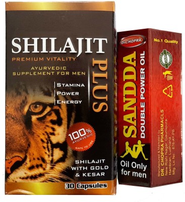 Dr Chopra Shilajit Plus 30 Capsule And Sandda oil 15 ml(Pack of 2)
