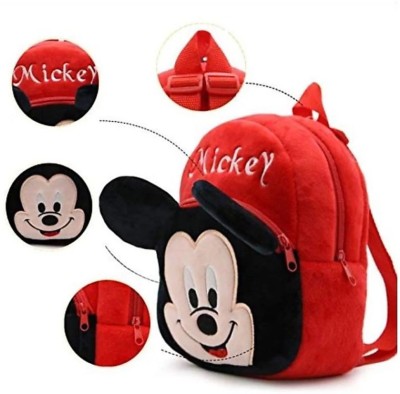 PALTANSTORE Mickey Mouse School Bag For Kids S0ft Plush Backpack For Small Kids Nursery Bag (Age 2 to 6 Years) School Bag (Multicolor, 10 L) Waterproof Backpack(Red, 10 L)