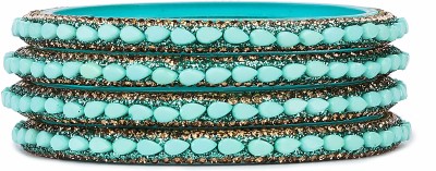 Rijoli Glass Zircon Bangle Set(Pack of 4)