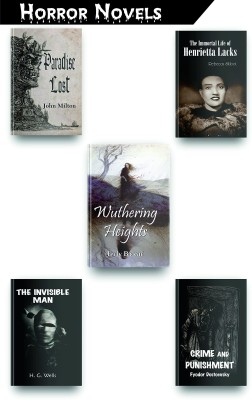 Most Terrific Horror Books Set Of 5. This Horror Novels Set Includes, Paradise Lost, Wuthering Heights By Emily Bronte, The Invisible Man, Crime And Punishment, The Immortal Life Of Henrietta Lacks.  - Most Terrific Horror Books Set Of 5. This Horror Novels Set Includes, Paradise Lost, Wuthering Hei