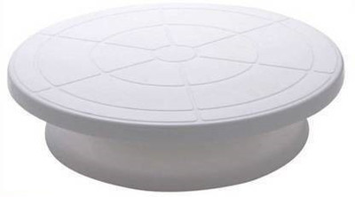 Garvit Garvit Cake Decorating Revolving Icing Turntable Stand Rotating Platform Plastic Cake Server/ 360' REVOLVING Turn Table Plastic Cake Server(White, Pack of 1)