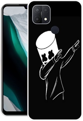 PictoWorld Back Cover for OPPO A15, OPPO A15s(Black, White, Grip Case, Silicon, Pack of: 1)