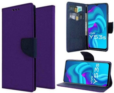 Fresca Flip Cover for Vivo Y51 2020, Vivo Y51A, Vivo Y31 2021, Vivo Y53s(Purple, Shock Proof, Pack of: 1)