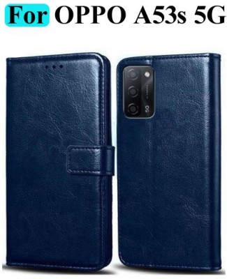 Mashgul Flip Cover for OPPO A53s 5G(Blue, Shock Proof, Pack of: 1)