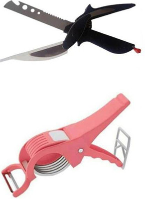 Ganesh G VEG CUTTER+CLAVER CUTTER Vegetable & Fruit Slicer(1 CLEVER CUTTER, 1 VEGETABLE CUTTER)