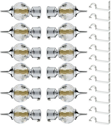 ZAPEX Silver Rod Rail Bracket, Curtain Knobs Metal(Pack of 24)