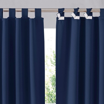 Duronet 152.4 cm (5 ft) Polyester Blackout Window Curtain (Pack Of 2)(Solid, Navy Blue)