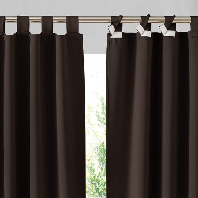 Duronet 213.36 cm (7 ft) Polyester Blackout Door Curtain (Pack Of 2)(Solid, Coffee Brown)