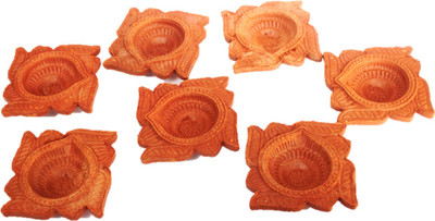 HndB Earthenware (Pack of 5) Table Diya Set(Height: 4 inch)