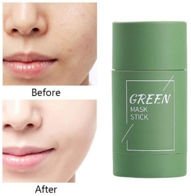 LILLYAMOR Perfect Green Tea Purifying Clay Stick Mask Oil Control Anti-Acne Eggplant Solid Fine, Portable Cleansing Mask Mud Apply Mask, Green Tea Facial Detox Mud Mask | green mask 40 g(40 g)