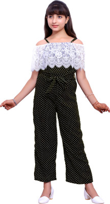 LIME N LEMON Polka Print Girls Jumpsuit