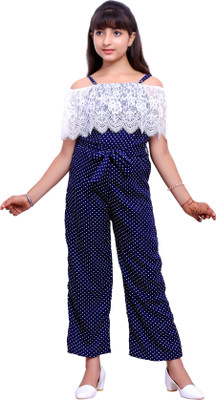 LIME N LEMON Polka Print Girls Jumpsuit