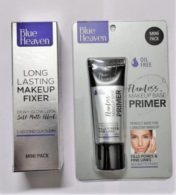 BLUE HEAVEN OIL FREE MAKEUP BASE PRIMER( 16g) AND LONG LASTING MAKEUP FIXER(60ml) MINI PACK(Pack of 2)