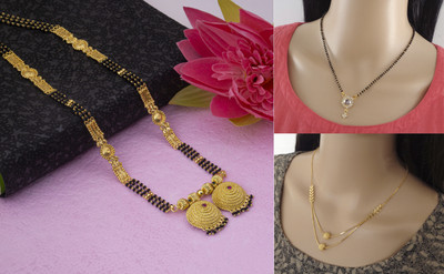Dency Brass Gold-plated Gold Jewellery Set(Pack of 3)