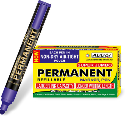 Add Gel PERMANENT MARKER BLUE PACK OF 40 MARKERS(Set of 40, Blue)