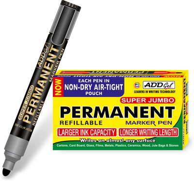 Add Gel PERMANENT MARKER BLACK PACK OF 40 MARKERS(Set of 40, Black)