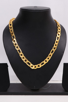GLAMAFFAIR Stylish Heavy Golden Cuban link Chain for Man Gold-plated Plated Alloy Chain