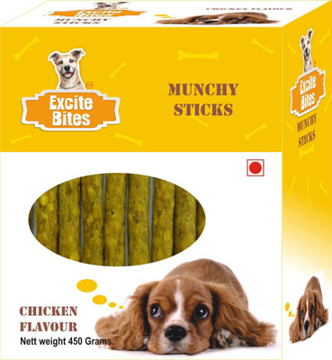 Excite Bites Chicken Flavor Munchy Sticks - 450 g Chicken Dog Chew(450 g, Pack of 1)