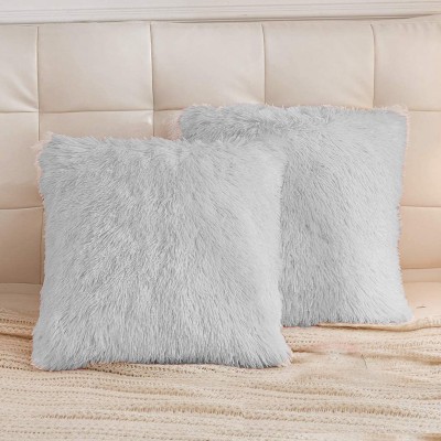 PICKKART Fur Cushions Cover(Pack of 2, 50 cm*50 cm, White)